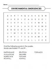 ENVIRONMENTAL EMERGENCIES WORDSEARCH