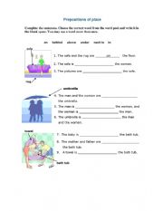 Prepositions of place worksheet