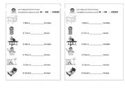 English Worksheet: Prepositions (in-on-under)