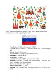 English Worksheet: Facts about Russia