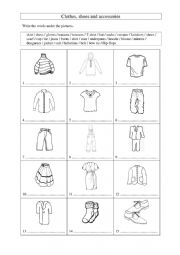 English Worksheet: Clothes, shoes and accessories