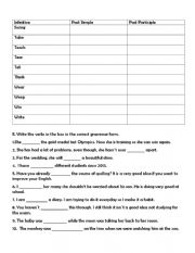 English Worksheet: Irregular verbs 