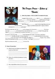 English Worksheet: The Dragon Prince 