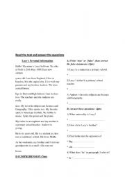 English Worksheet: diagnostic test