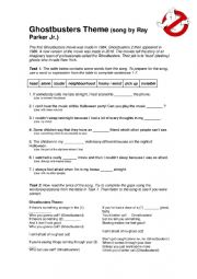 English Worksheet: Ghostbusters