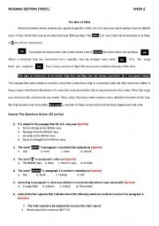 English Worksheet: TOEFL READING