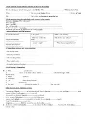 English Worksheet: 8th form full M 1 REVIEW