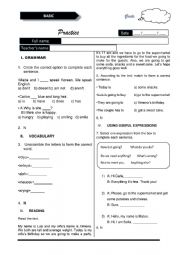 English Worksheet: Practice