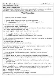 English Worksheet: had better