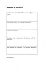 English Worksheet: Jane goes to the dentist