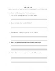 English Worksheet: Heroes