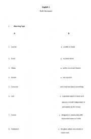 English Worksheet: English 1