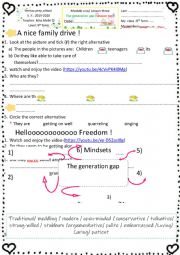 English Worksheet: The generation gap (session two
