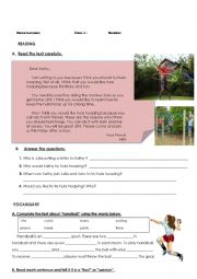 English Worksheet: Persuasive Reading and Writing with sports