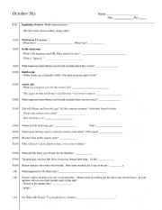 English Worksheet: October Sky Notes