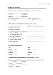 English Worksheet: Comparatives