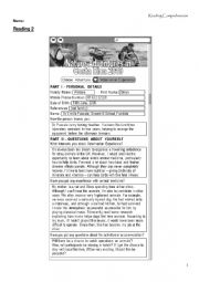 English Worksheet: Reading an application form