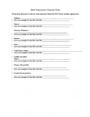 English Worksheet: Hotel Transylvania 3 Character Traits