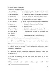 English Worksheet: GREYs ANATOMY 1st EPISODE