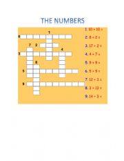 English Worksheet: The numbers