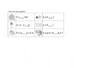 English Worksheet: Fill in the missing letter