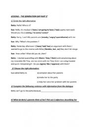 English Worksheet: generation gap