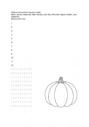 English Worksheet: Months of the Year Worksheet 