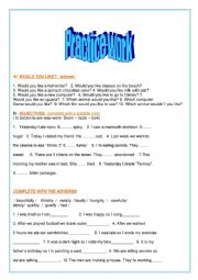 English Worksheet: WOULD-MODAL ADVERBS