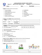 English Worksheet: 1st year speaking practice