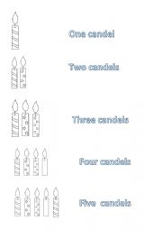 English Worksheet: Count the candles