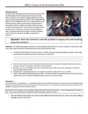 English Worksheet: American Revolution 