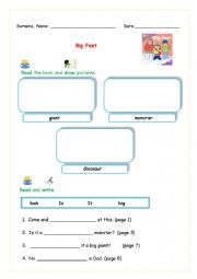 English Worksheet: BIG FEET