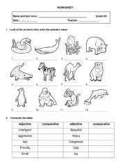 English Worksheet: comparative adjectives