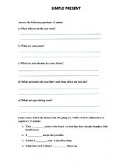 English Worksheet: SIMPLEPRESENT
