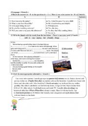 English Worksheet: 7th form end-term test N:1