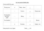 English Worksheet: Maths Quiz