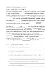 English Worksheet: The Boy in Striped Pyjamas comprehension and cloze chapters 2 & 3
