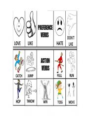 English Worksheet: Action and Preference Verbs