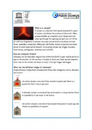 English Worksheet: Volcano 