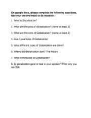 English Worksheet: Globalization