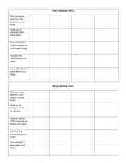 English Worksheet: FIND SOMEONE WHO...