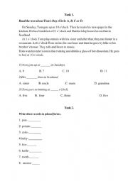 Test: Reading and plural nouns 