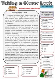 English Worksheet: ethics in business : reading+ puzzle