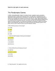 English Worksheet: paraolimpics games