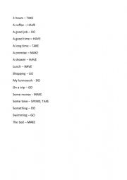 English Worksheet: Collocations Game