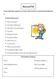 Show and Tell information sheet