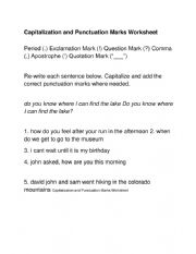 English Worksheet: Capitalization and Punctuation