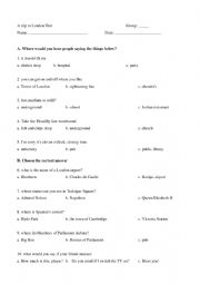 English Worksheet: A Trip to London