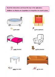 English Worksheet: Prepositions of place