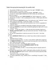English Worksheet: Phrasal Verbs with Hold and Hit Food idioms